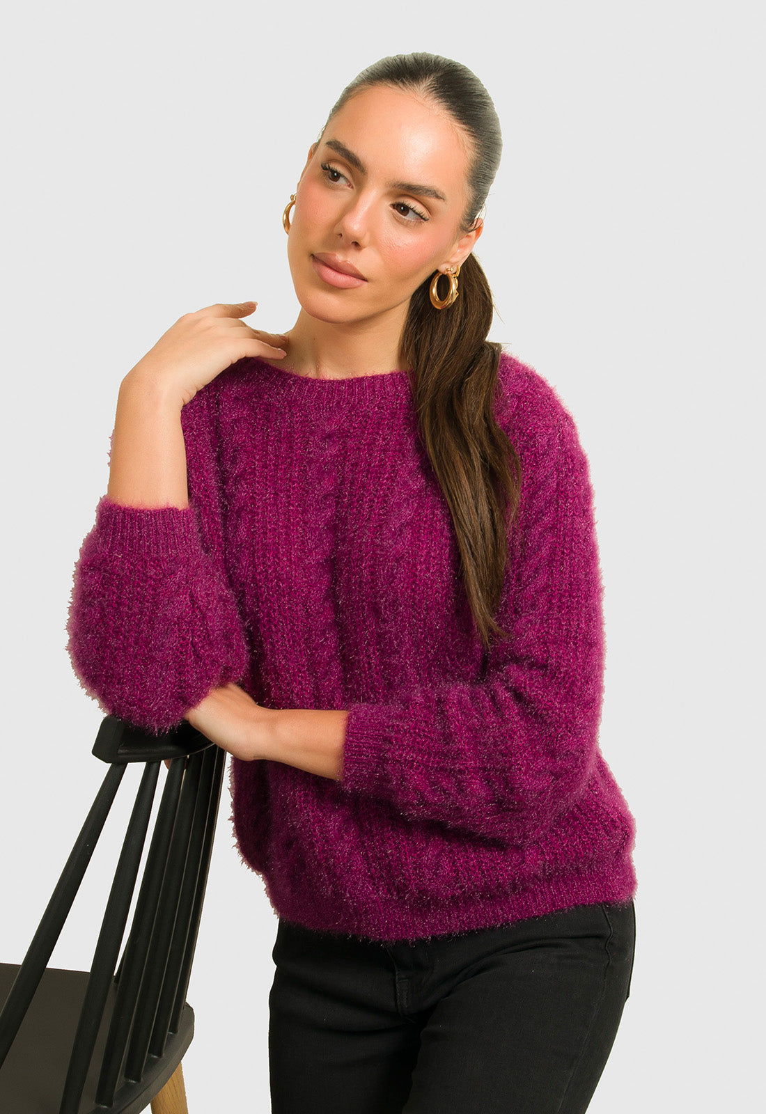 ΠΛΕΚΤΟ MOHAIR ΜΕ ΣΧΕΔΙΟ ΚΟΤΣΙΔΑ-ΜΑΤΖΕΝΤΑ