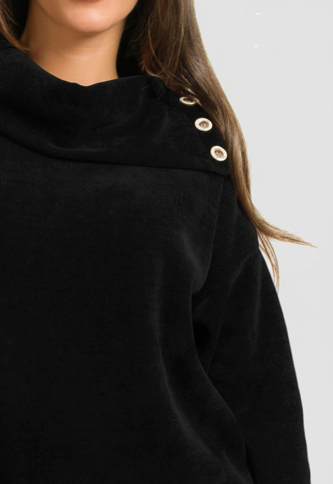 ΜΠΛΟΥΖΑ ΣΕΝΙΛ ΜΕ ΚΟΥΜΠΙΑ ΣΤΟ ΓΙΑΚΑ-ΜΑΥΡΟ