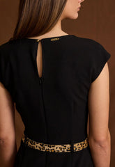 ΦΟΡΕΜΑ ΜΙΝΤΙ ΑΜΑΝΙΚΟ ΜΕ ΖΩΝΗ ANIMAL PRINT-ΜΑΥΡΟ