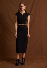 ΦΟΡΕΜΑ ΜΙΝΤΙ ΑΜΑΝΙΚΟ ΜΕ ΖΩΝΗ ANIMAL PRINT-ΜΑΥΡΟ