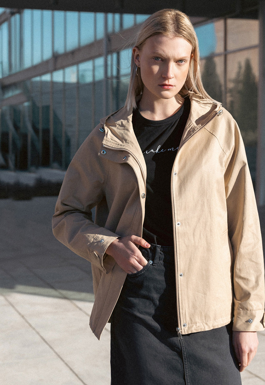 JACKET ΑΝΟΙΞΙΑΤΙΚΟ ΤΥΠΟΥ ΠΑΡΚΑ ΚΟΝΤΟ-ΜΠΕΖ