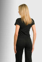 ΜΠΛΟΥΖΑ CROP ΜΕ ΣΤΡΑΣ-ΜΑΥΡΟ