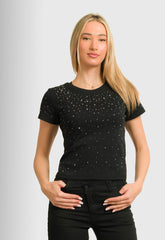 ΜΠΛΟΥΖΑ CROP ΜΕ ΣΤΡΑΣ-ΜΑΥΡΟ