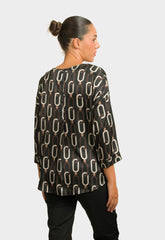 ΜΠΛΟΥΖΑ ΣΑΤΙΝΕ ΜΕ ΤΡΟΥΑΚΑΡ ΜΑΝΙΚΙ-ΜΑΥΡΗ