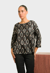 ΜΠΛΟΥΖΑ ΣΑΤΙΝΕ ΜΕ ΤΡΟΥΑΚΑΡ ΜΑΝΙΚΙ-ΜΑΥΡΗ