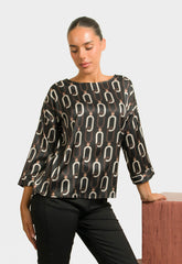 ΜΠΛΟΥΖΑ ΣΑΤΙΝΕ ΜΕ ΤΡΟΥΑΚΑΡ ΜΑΝΙΚΙ-ΜΑΥΡΗ