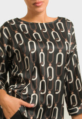 ΜΠΛΟΥΖΑ ΣΑΤΙΝΕ ΜΕ ΤΡΟΥΑΚΑΡ ΜΑΝΙΚΙ-ΜΑΥΡΗ