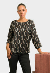 ΜΠΛΟΥΖΑ ΣΑΤΙΝΕ ΜΕ ΤΡΟΥΑΚΑΡ ΜΑΝΙΚΙ-ΜΑΥΡΗ