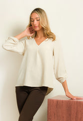 ΜΠΛΟΥΖΑ LOOK SHIRT ΜΕ V - ΕΚΡΟΥ