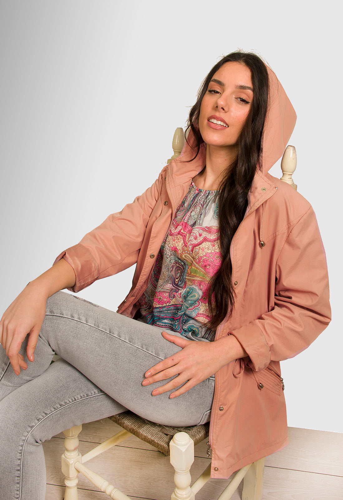 JACKET ΑΝΤΙΑΝΕΜΙΚΟ ΜΕ ΚΟΥΚΟΥΛΑ-ΡΟΖ