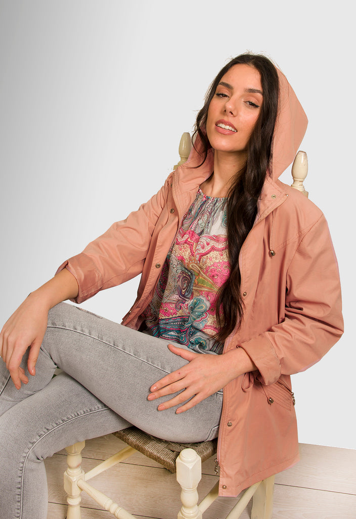 JACKET ΑΝΤΙΑΝΕΜΙΚΟ ΜΕ ΚΟΥΚΟΥΛΑ-ΡΟΖ