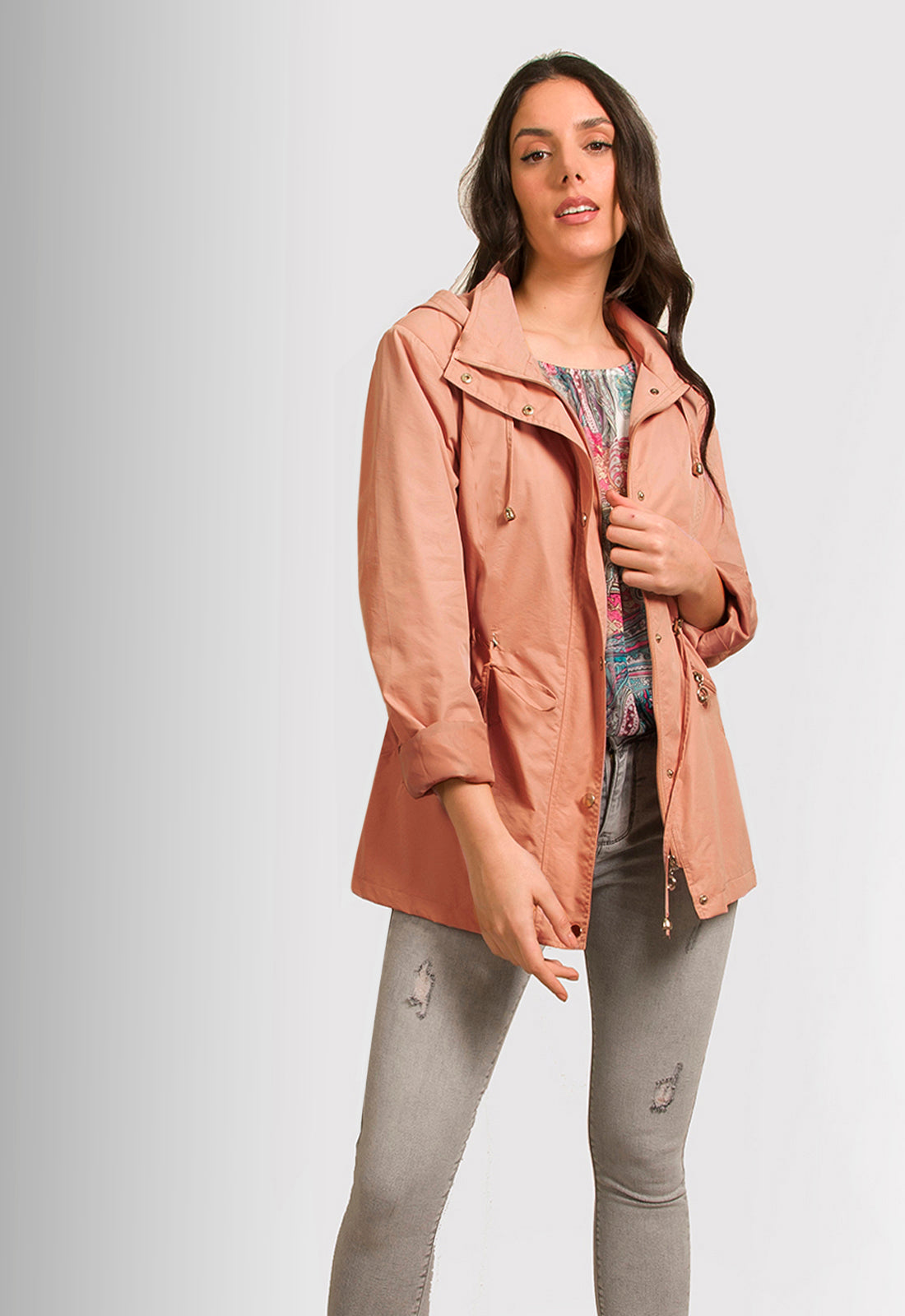 JACKET ΑΝΤΙΑΝΕΜΙΚΟ ΜΕ ΚΟΥΚΟΥΛΑ-ΡΟΖ