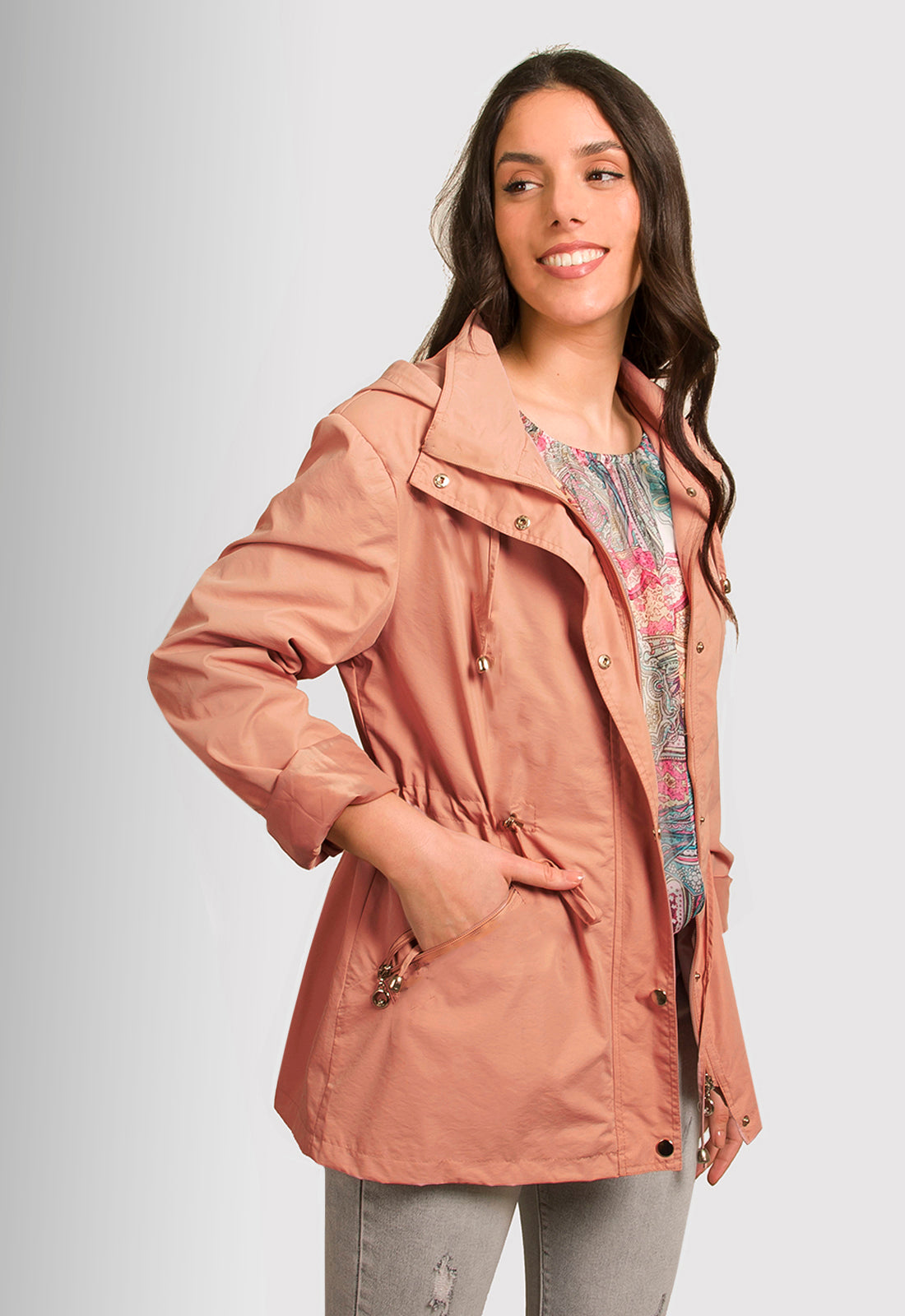 JACKET ΑΝΤΙΑΝΕΜΙΚΟ ΜΕ ΚΟΥΚΟΥΛΑ-ΡΟΖ