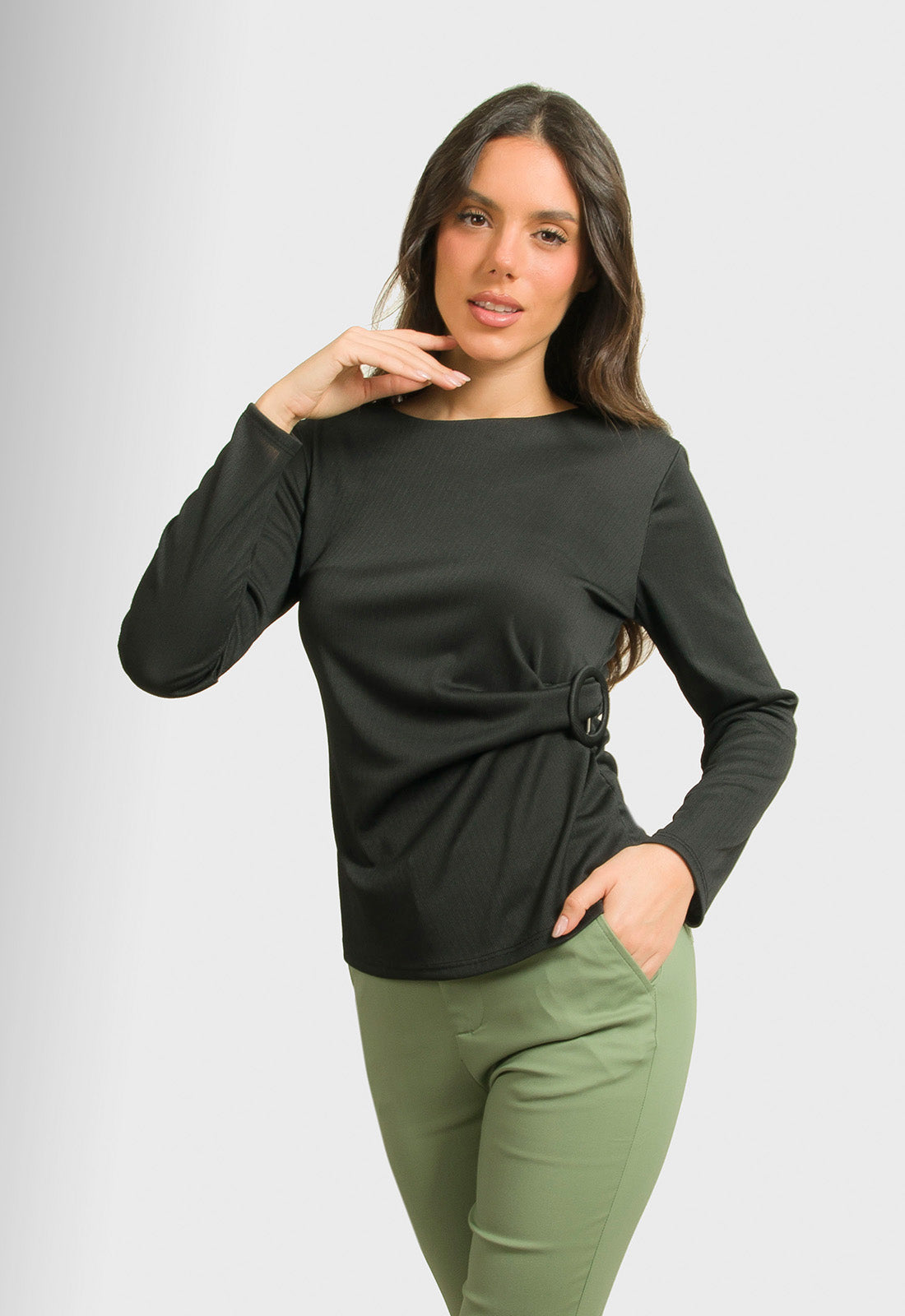 ΜΠΛΟΥΖΑ ΜΕ ΚΟΜΠΟ & ΑΓΚΡΑΦΑ - ΜΑΥΡΗ