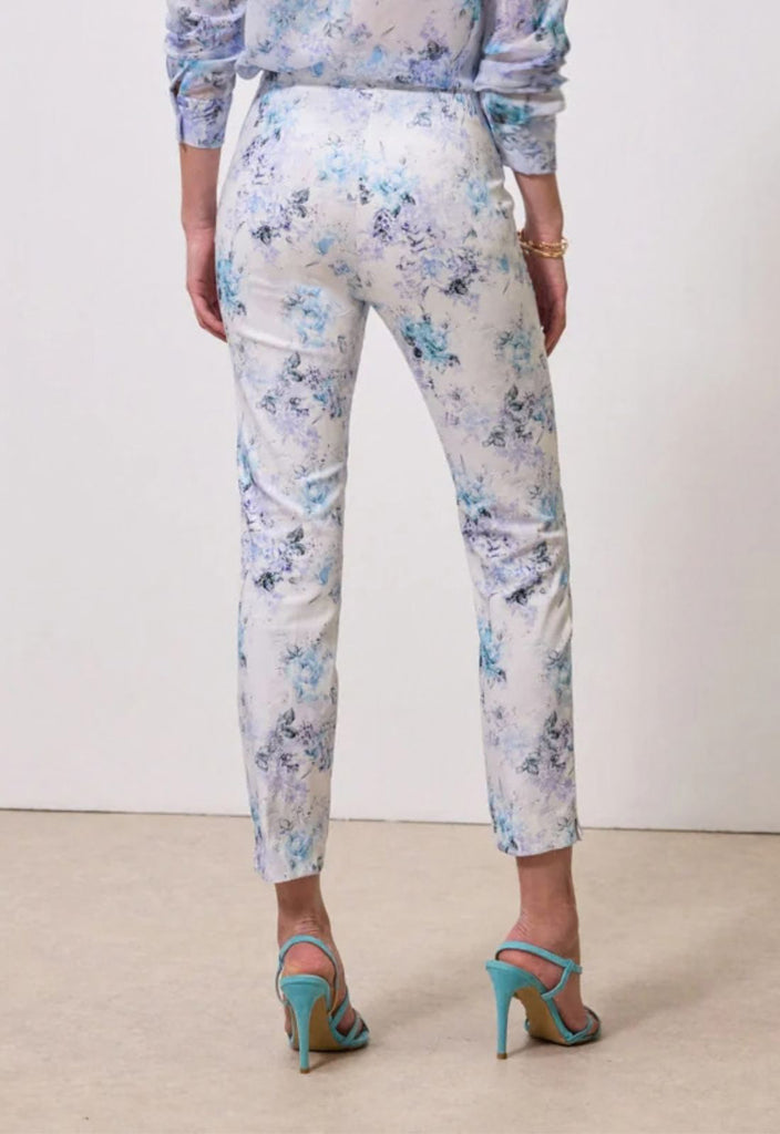 ΠΑΝΤΕΛΟΝΙ FLORAL CROPPED SLIM FIT-ΣΙΕΛ