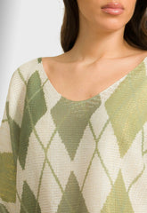 ΜΠΛΟΥΖΑ ΝΗΜΑΤΙΝΗ ΕΠΟΧΗΣ ΜΕ ΡΟΜΒΟΥΣ-ΧΑΚΙ