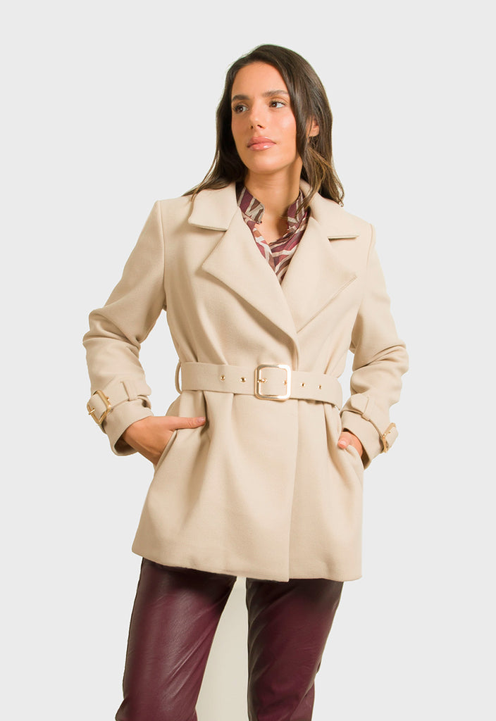 ΠΑΛΤΟ 3/4 ΜΕ ΖΩΝΗ - ΒΑΝΙΛΙΑ