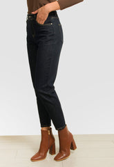 ΠΑΝΤΕΛΟΝΙ JEAN DENIM MOM FIT-ΣΚΟΥΡΟ ΜΠΛΕ