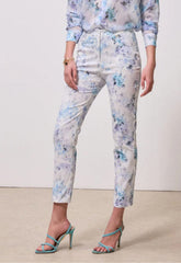 ΠΑΝΤΕΛΟΝΙ FLORAL CROPPED SLIM FIT-ΣΙΕΛ