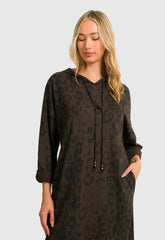 ΦΟΡΕΜΑ ANIMAL PRINT ΙΣΙΟ ΜΕ ΚΟΥΚΟΥΛΑ-ΚΑΦΕ