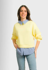 ΜΠΛΟΥΖΑ ΜΕ ΛΕΠΤΟΜΕΡΕΙΕΣ ΠΟΥΚΑΜΙΣΟΥ-ΚΙΤΡΙΝΗ