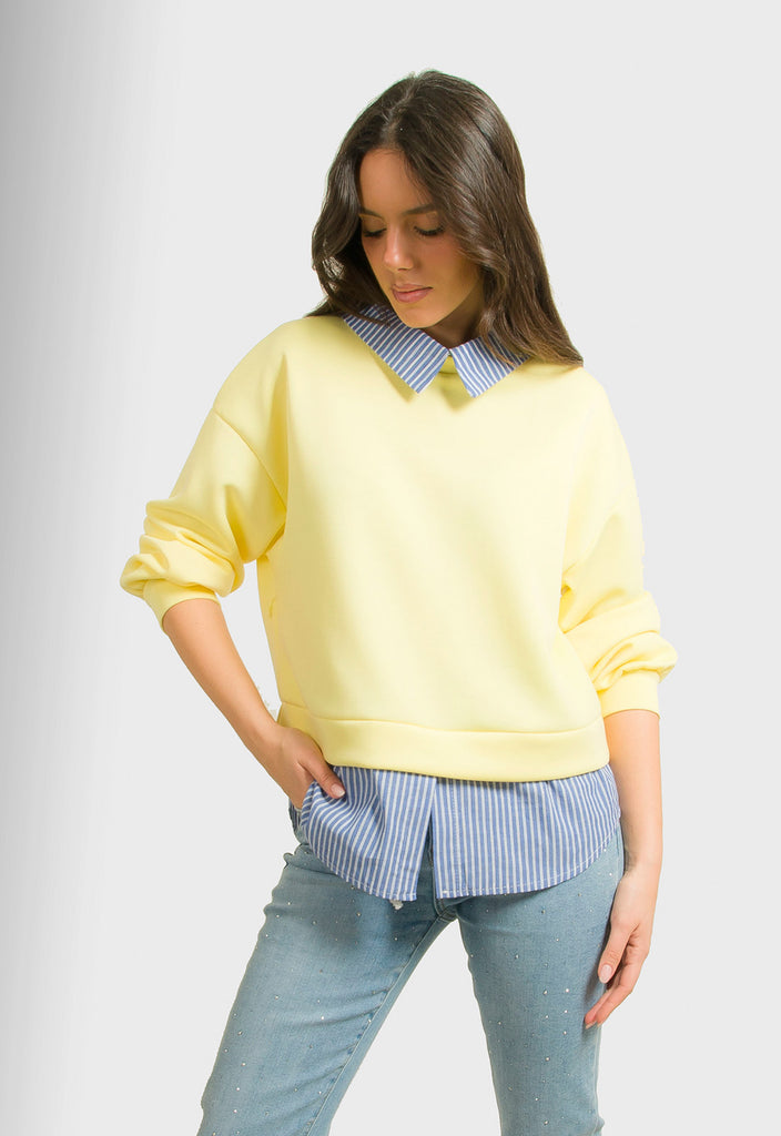 ΜΠΛΟΥΖΑ ΜΕ ΛΕΠΤΟΜΕΡΕΙΕΣ ΠΟΥΚΑΜΙΣΟΥ-ΚΙΤΡΙΝΗ