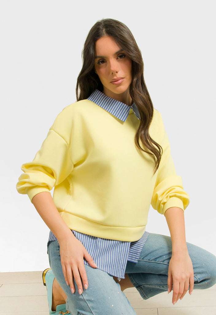 ΜΠΛΟΥΖΑ ΜΕ ΛΕΠΤΟΜΕΡΕΙΕΣ ΠΟΥΚΑΜΙΣΟΥ-ΚΙΤΡΙΝΗ