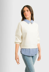 ΜΠΛΟΥΖΑ ΜΕ ΛΕΠΤΟΜΕΡΕΙΕΣ ΠΟΥΚΑΜΙΣΟΥ-ΛΕΥΚΗ