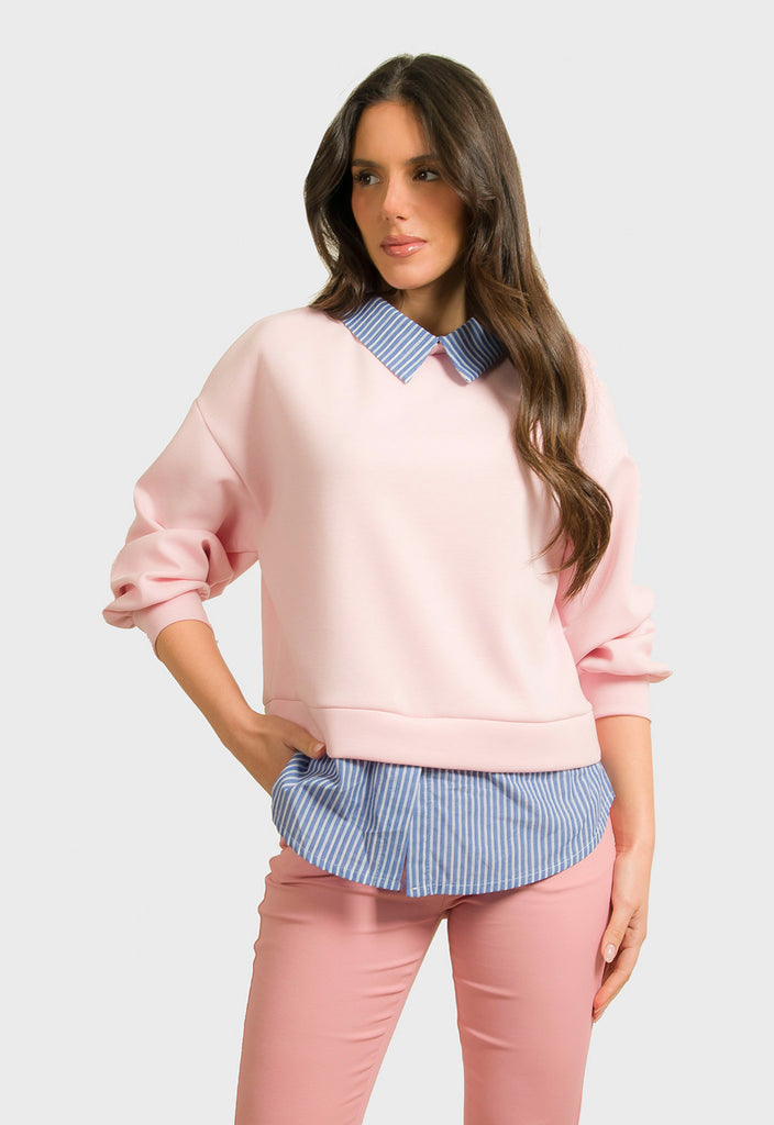 ΜΠΛΟΥΖΑ ΜΕ ΛΕΠΤΟΜΕΡΕΙΕΣ ΠΟΥΚΑΜΙΣΟΥ-ΡΟΖ