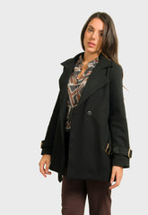 ΠΑΛΤΟ 3/4 ΜΕ ΖΩΝΗ - ΜΑΥΡΟ