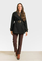 ΠΑΛΤΟ 3/4 ΜΕ ΖΩΝΗ - ΜΑΥΡΟ