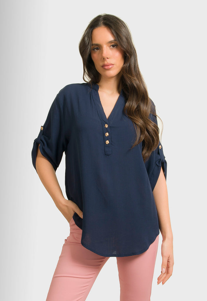 ΜΠΛΟΥΖΑ ΜΕ ΚΟΥΜΠΙΑ ΕΜΠΡΟΣ-ΜΠΛΕ