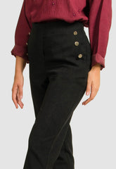 ΠΑΝΤΕΛΟΝΙ BAGGY ΜΕ ΔΙΑΚΟΣΜΗΤΙΚΑ ΚΟΥΜΠΙΑ-ΜΑΥΡΟ