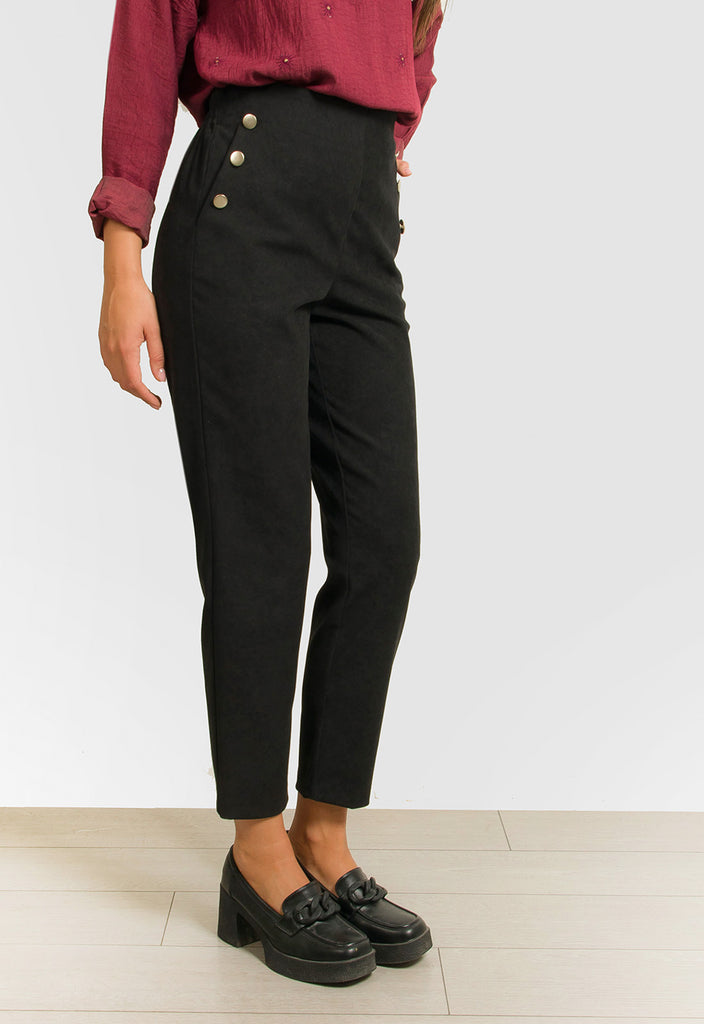 ΠΑΝΤΕΛΟΝΙ BAGGY ΜΕ ΔΙΑΚΟΣΜΗΤΙΚΑ ΚΟΥΜΠΙΑ-ΜΑΥΡΟ