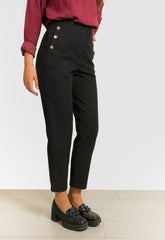 ΠΑΝΤΕΛΟΝΙ BAGGY ΜΕ ΔΙΑΚΟΣΜΗΤΙΚΑ ΚΟΥΜΠΙΑ-ΜΑΥΡΟ