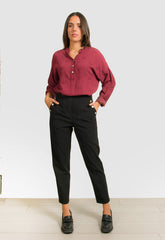 ΠΑΝΤΕΛΟΝΙ BAGGY ΜΕ ΔΙΑΚΟΣΜΗΤΙΚΑ ΚΟΥΜΠΙΑ-ΜΑΥΡΟ