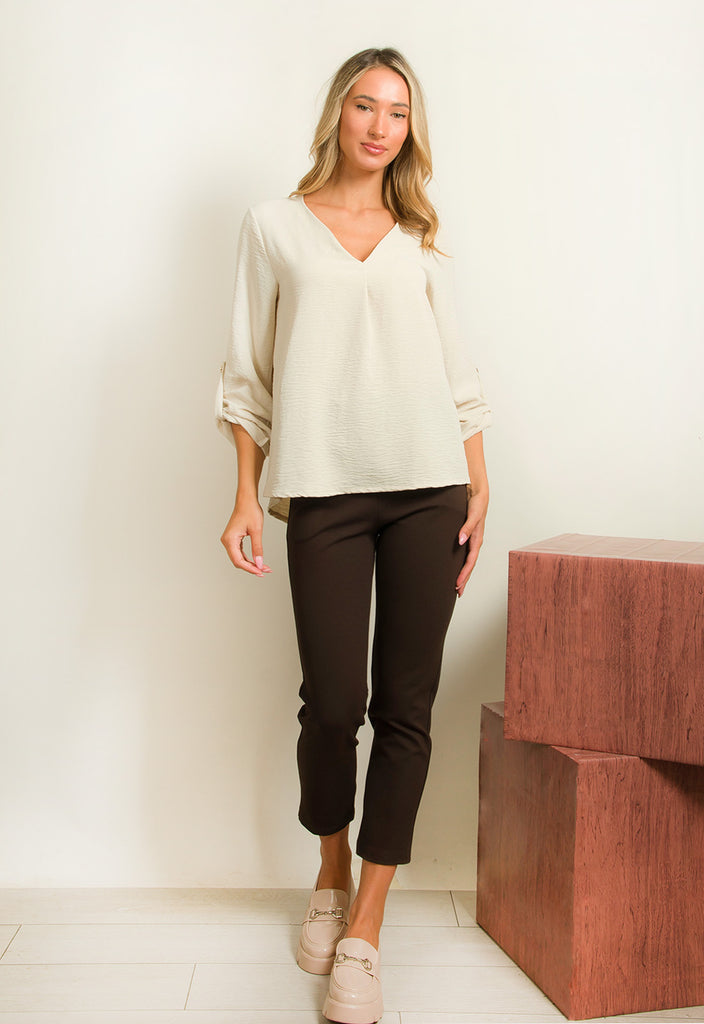ΜΠΛΟΥΖΑ LOOK SHIRT ΜΕ V - ΕΚΡΟΥ