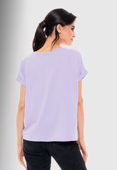 T-SHIRT ΒΑΜΒΑΚΕΡΟ ΜΕ ΤΥΠΩΜΑ KNOTS-ΛΙΛΑ