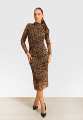 ΦΟΡΕΜΑ ΜΙΝΤΙ ANIMAL PRINT ME ΣΟΥΡΕΣ-ΚΑΦΕ