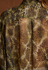 ΠΟΥΚΑΜΙΣΟ ANIMAL PRINT ΦΑΡΔΥ ΜΑΝΙΚΙ-OLIVE