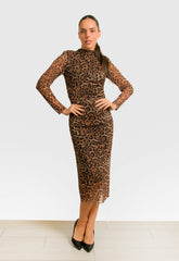 ΦΟΡΕΜΑ ΜΙΝΤΙ ANIMAL PRINT ME ΣΟΥΡΕΣ-ΚΑΦΕ