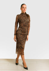 ΦΟΡΕΜΑ ΜΙΝΤΙ ANIMAL PRINT ME ΣΟΥΡΕΣ-ΚΑΦΕ