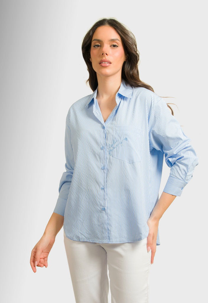 ΠΟΥΚΑΜΙΣΟ ΡΙΓΕ ΜΕ ΚΕΝΤΗΜΑ-ΜΠΛΕ ΑΝΟΙΧΤΟ