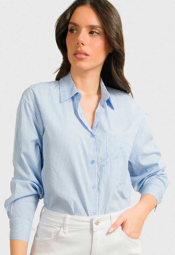 ΠΟΥΚΑΜΙΣΟ ΡΙΓΕ ΜΕ ΚΕΝΤΗΜΑ-ΜΠΛΕ ΑΝΟΙΧΤΟ