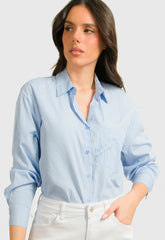 ΠΟΥΚΑΜΙΣΟ ΡΙΓΕ ΜΕ ΚΕΝΤΗΜΑ-ΜΠΛΕ ΑΝΟΙΧΤΟ