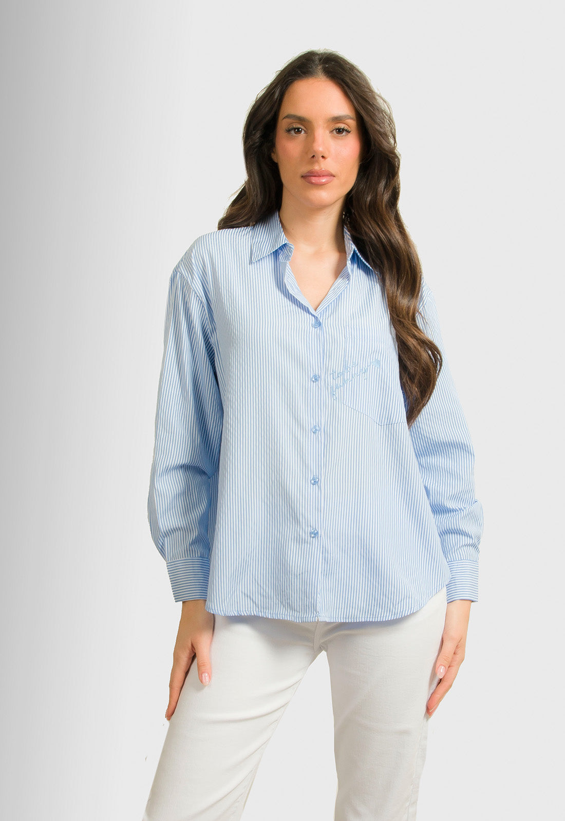 ΠΟΥΚΑΜΙΣΟ ΡΙΓΕ ΜΕ ΚΕΝΤΗΜΑ-ΜΠΛΕ ΑΝΟΙΧΤΟ