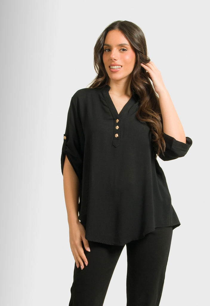 ΜΠΛΟΥΖΑ ΜΕ ΚΟΥΜΠΙΑ ΕΜΠΡΟΣ-ΜΑΥΡΗ