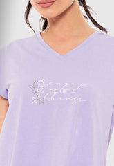 T-SHIRT ΜΕ ΤΥΠΩΜΑ "enjoy" -ΛΙΛΑ