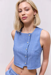 ΓΙΛΕΚΟ CROPPED ΑΜΑΝΙΚΟ-ΜΠΛΕ