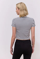 ΜΠΛΟΥΖΑ CROP ΡΙΓΕ-NAVY